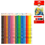 Карандаши " Koh-i-Noor " акварельные Рыбки 24цв шестигранные, деревянные, картонная упаковка, европодвес