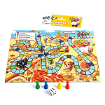 Игра настольная 3+ " Русский стиль " Пицца таун, состав: игровое поле 42*29,7см, кубик, фишки- 4шт, пакет, европодвес