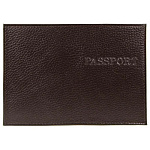 Обложка для паспорта " Имидж " Passport коричневая, натуральная кожа, тиснение, конгрев