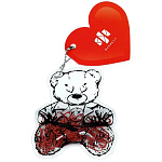 Скрепки " Феникс " 28мм металлические красные 40шт Плюшевый мишка, индивидуальная упаковка