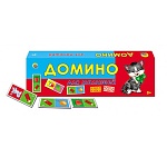 Игра настольная 3+ " Рыжий кот " Домино Для малышей, состав: 28 пластиковых фишек домино с картинками, картонная упаковка 18,5*5,5*1,5 см