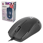 Мышь " Defender " MB-160 Optimum проводная оптическая, 3 кнопки, черная, 1000 DPI, кабель USB 1,1м