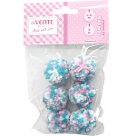 Помпоны " deVente " пряжа, сиренево-голубые, 30мм, 6шт