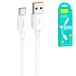 Кабель сетевой USB - Type-C " Hoco " X96 Hyper белый, круглый, 1м, 3A, 27W, силикон