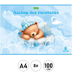 Альбом А4 8л " Hatber " ECO Спят усталые игрушки, на скобе, обложка - мелованный картон, блок - офсет 100г/м2, 5 дизайнов в спайке