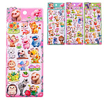 Наклейки детские " Mazari " Животные, 95*230мм, 4 дизайна, пакет, европодвес