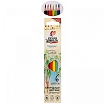 Карандаши цветные деревянные Школа Творчества 06цв " Луч " трехгранные, картонная упаковка, европодвес