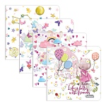 Обложка для учебников " Erich Krause " ПП 232*440мм 80мкм Cute Animals, ассорти, с клеевым краем, 12шт, пакет