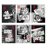 Блокнот МАЛЫЙ ФОРМАТ А6 спираль сверху 40л " Hatber " Смешарики (ассорти), клетка, обложка - мелованный картон, УФ-лак, 6 дизайнов