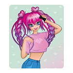 Магнит виниловый " Хорошо " 918 Девочка в розовом топе 60*70мм