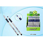 Ручка шариковая " Piano " в дисплее синяя 0,7мм, толщина письма 0,35мм, резиновый держатель, чернила на масляной основе, белый корпус