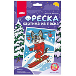 Картина из песка Новогодняя " Lori " Фреска Шустрый хаски, цветной песок, самоклеящаяся основа, инструкция на упаковке, картонная упаковка, европодвес