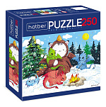 Пазлы Новогодние " Hatber " 250элементов Premium Приключения кота Пирожка 28*40см, картонная упаковка