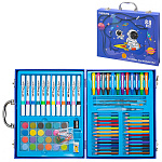 Набор для творчества " Basir " Космос 88 предметов: маслянная пастель- 12шт, акварель- 24цв, акриловые маркеры- 12шт, цветные карандаши- 24цв, карандаш ч/гр- 1шт, пластиковая палитра- 1шт, ластик- 1шт, скрепки- 10шт, линейка- 1шт, точилка- 1шт, кисточка- 