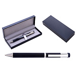 Ручка шариковая " Mazari " Fortis S, синяя, 0,7мм, сменный стержень 98мм, пулевидный пишущий узел, поворотный механизм, металлический корпус, упаковка - футляр