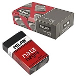Ластик " Milan " пластиковый, мягкий, черный, 39*24*10мм, картонный держатель