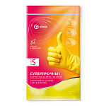 Перчатки латексные желтые размер S, Суперпрочные, в упаковке " Grass "