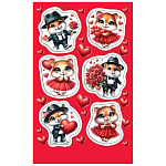 Наклейки " Мир открыток " 0-11 А6 Влюбленные хомячки, без отделки