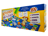 Игра настольная " Каляки-маляки " в наборе: 200 карточек, 4 карандаша, 4 блокнота, 6 игральных кубиков, песочные часы, инстукция, картонная упаковка 41*17*5см, от 12 лет
