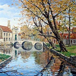 Постер магнитный 200*200мм " Осенний парк " Винил, европодвес