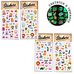 Наклейки детские " Mazari " Животные, 110*200мм, светятся в темноте, 4 дизайна, пакет, европодвес