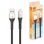 Кабель сетевой USB - Lightning " FaisON " FS/K-1026 Curious чёрный, круглый, 1м, 2,0А, нейлон