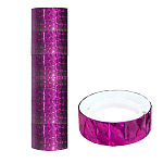 Декоративная клейкая лента " KWELT " h=1см, d=3,5см, 2м, фиолетовая, голография, 12шт в упаковке