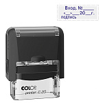 Штамп стандартный " Colop " Вход.N дата, подпись, цвет корпуса черный, Printer C20
