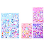 Наклейки детские " Mazari " Принцессы, 210*295мм, 4 дизайна, пакет, европодвес