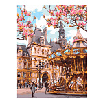 Картина по номерам " Lori " 28,5*38см Весенний парк, состав набора: основа на картоне с контуром, краски, кисть, вспомогательный лист, акриловый лак, инструкция, картонная упаковка, европодвес