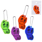 Светоотражающий брелок " Mazari " Кот, фигурный, ассорти, европодвес