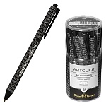 Ручка шариковая автоматическая " Bruno Visconti " ArtСlick Буква, синяя 0,5мм, толщина письма 0,38мм, пластиковый корпус, покрытие soft-touch, цвет корпуса - черно-белый, пластиковый клип, пластиковый тубус