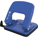 Дырокол на 25л " Attomex " металлический, противоскользящая резиновая вставка, встроенная линейка, синий