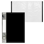 Папка 80файлов " KWELT " А4 черный, пластик 0,8мм, бумажная вставка во внешний кармашек, индивидуальный штрихкод