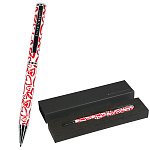 Ручка подарочная шариковая автоматическая " Bruno Visconti " Dolce vita, Сердечки красные, синяя 0,7мм, толщина письма 0,5мм, поворотный механизм, металлический корпус, покрытие прозрачный лак, цвет корпуса multicolor, металлический наконечник, металличес