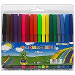 Фломастеры " KWELT " 18цв круглые, вентилируемый колпачок, ПВХ упаковка, европодвес