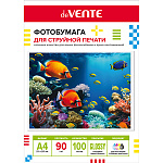 Фотобумага " deVente " A4 90г/м2 100л глянцевая, односторонняя, пластиковый пакет, европодвес