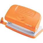 Дырокол на 10л " deVente " Neon металл/пластик, встроенная линейка со шкалой, съемный поддон для конфетти, неоновый оранжевый