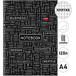 Тетрадь спираль А4 120л клетка " Hatber " Word matrix, офсет, обложка - мелованный картон, ламинация soft-touch, перфорация, 4 цветных разделителя, индивидуальная упаковка