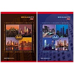 Блокнот А5 спираль 80л " Hatber " Megacity, обложка - ламинированный картон, клетка, белый блок, жесткая подложка, 2 дизайна