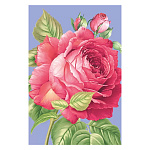 Открытка " Мир поздравлений " 445 Без названия- Красные розы на синем фоне, 123*187мм, конгрев