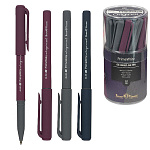 Ручка шариковая " Bruno Visconti " PrimeWrite Basic.Original, синяя 1,0мм, толщина письма 0,9мм, пластиковый корпус, покрытие soft-touch, цвета корпуса - ассорти, резиновый держатель, колпачок с клипом, сменный стержень, пластиковый тубус