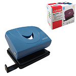 Дырокол на 20л " deVente " Trend металл/пластик, встроенная линейка со шкалой, съемный поддон для конфетти, пепельно-синий