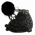 Брелок меховой " Феникс " Котик, 6*6см, карабин, подвес- лапка, шар, металлическое кольцо, искусственный мех, искусственная кожа, пакет, европодвес