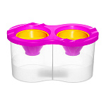 Стакан-непроливайка " KWELT " двойной с крышкой, пробка, ассорти (без возможности выбора цвета)