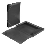 Папка на резинках " deVente " А5+ 24*28см пластик, непрозрачная черная, 0,5мм, с вертикальной резинкой, 1 отделение, индивидуальная упаковка