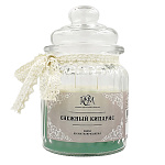 Свеча ароматизированная в банке Новогодняя " РСМ " Снежный кипарис, 75*120мм, время горения 45часов, со стеклянной крышкой