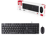 Набор клавиатура и мышь проводной " Smartbuy " One 113208 черный, мышь оптическая, 1200 DPI, 3 кнопки, проводное подключение USB (1,4м), картонная упаковка