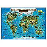 Карта детская настенная интерактивная Животный и растительный мир Земли 60*40см " Globen "
