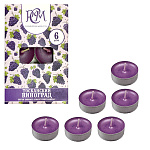 Свеча чайная ароматизированная " РСМ " 6шт Тосканский виноград, 39*12,5мм, время горения 3-4часа, картонная упаковка